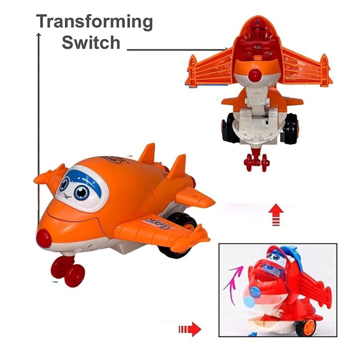 Creative Friction Powered Cute Cartoon Transformer Plane Toy - Image 6