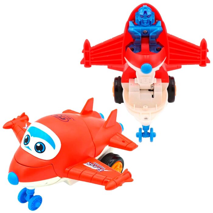 Creative Friction Powered Cute Cartoon Transformer Plane Toy - Image 9