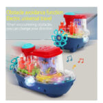 Underwater Symphony Transparent Musical Land Ship Toy With Dazzling Lights - Image 2