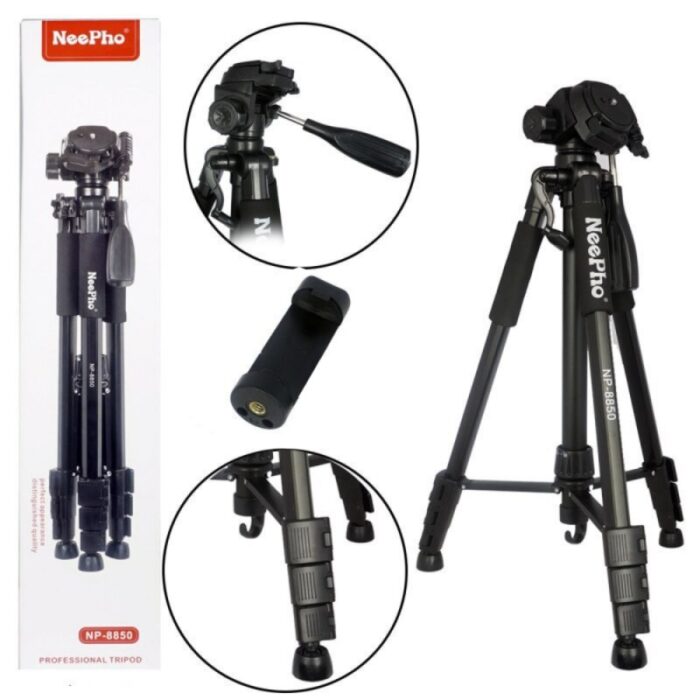 NeePho NP-8850 Professional Tripod For DSLR Camera And Phone With Quick Release Plate, Non-Slip Feet - Image 4
