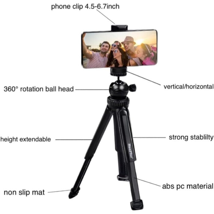 NP999 Neepho 360 Degree Multi-Function Tripod Portable Foldable Phone Stand - Image 7