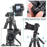 NeePho NP-8850 Professional Tripod For DSLR Camera And Phone With Quick Release Plate, Non-Slip Feet - Image 7
