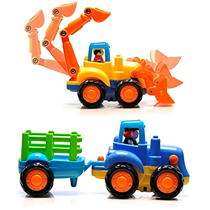 Set Of 4 Durable Friction Powered Construction Vehicles For Kids - Image 2