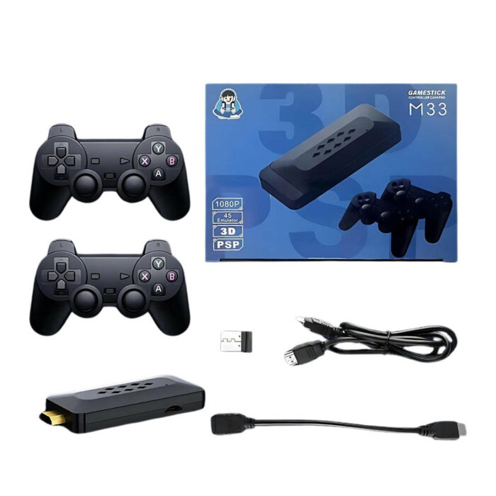 Plug & Play M33 4K Retro GameStick: 64GB, 33,000+ Games w/ Dual Wireless Controllers & 9 Emulators - Image 7