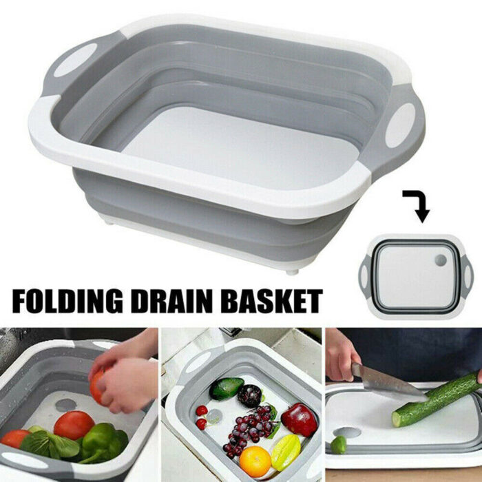 4-In-1 Multiboard High Quality Drain Basket Foldable For Kitchen Fruits - Image 4