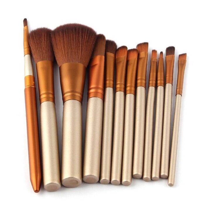 12pcs Aluminium Box Makeup Brushes Set Eye Shadow Lip Gloss Eye Makeup Portable Beauty Tools - Image 1