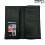 Pack of 2 Luxury Men's Ultra-Thin Long Wallets - Woven Pattern Multi-Card Clutch - Image 7