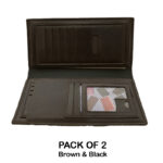 Pack of 2 Luxury Men's Ultra-Thin Long Wallets - Woven Pattern Multi-Card Clutch - Image 11