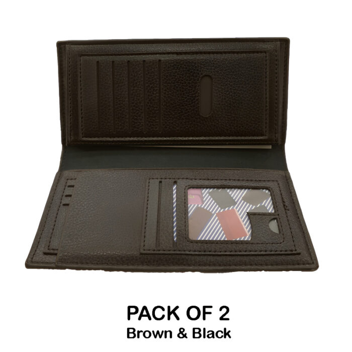 Pack of 2 Luxury Men's Ultra-Thin Long Wallets - Woven Pattern Multi-Card Clutch - Image 11