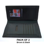 Pack of 2 Luxury Men's Ultra-Thin Long Wallets - Woven Pattern Multi-Card Clutch - Image 12