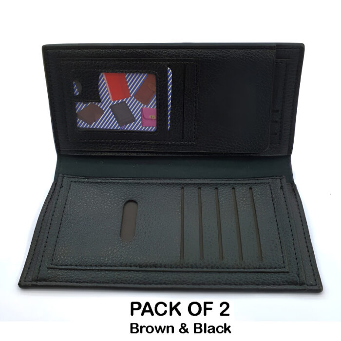 Pack of 2 Luxury Men's Ultra-Thin Long Wallets - Woven Pattern Multi-Card Clutch - Image 12