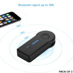 Pack of 2 Bluetooth 5.0 Transmitter Adapters with 3.5mm Audio Jack - Wireless Music Handsfree Car AUX Headphone Receivers - Image 9