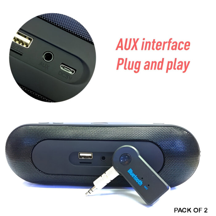 Pack of 2 Bluetooth 5.0 Transmitter Adapters with 3.5mm Audio Jack - Wireless Music Handsfree Car AUX Headphone Receivers - Image 13