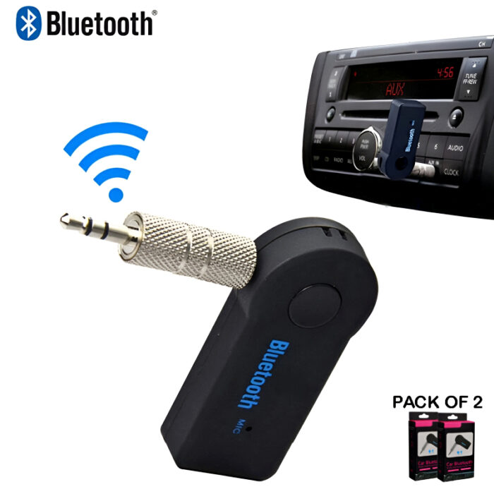 Pack of 2 Bluetooth 5.0 Transmitter Adapters with 3.5mm Audio Jack - Wireless Music Handsfree Car AUX Headphone Receivers - Image 14