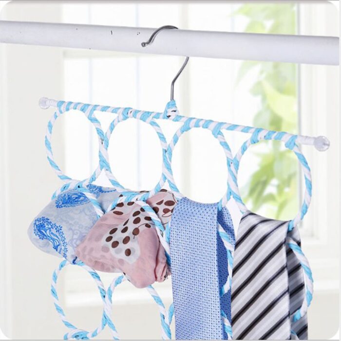 28 Holes Multifunction Scarf Hanger Multi Scarves Display Ties Belt Organizer Storage Holder - Image 9