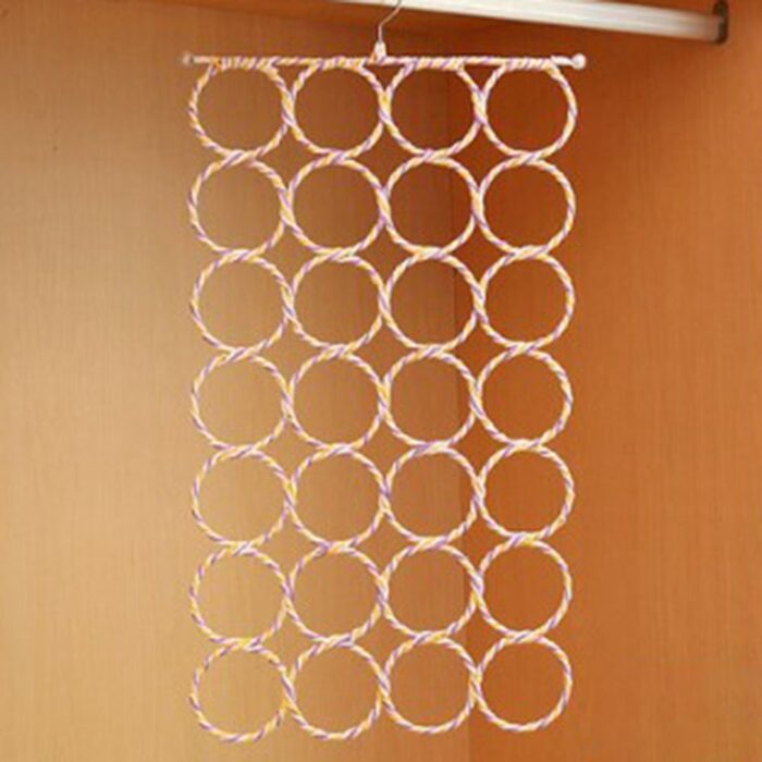 28 Holes Multifunction Scarf Hanger Multi Scarves Display Ties Belt Organizer Storage Holder - Image 6