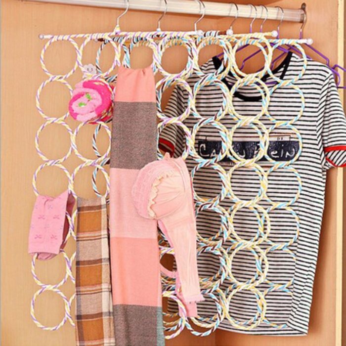 28 Holes Multifunction Scarf Hanger Multi Scarves Display Ties Belt Organizer Storage Holder - Image 7