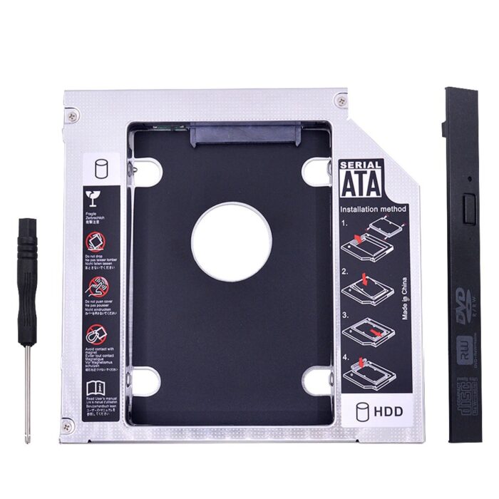 Universal 2nd HDD Caddy 12.7MM SSD HDD Case Enclosure For Laptop DVD-ROM CD-ROM - Image 1