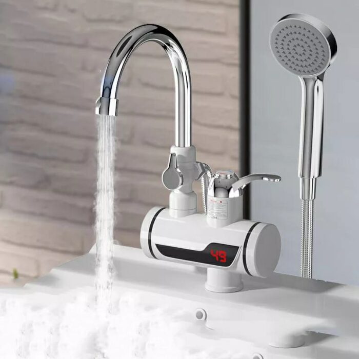(with  shower) Electric Hot Water Heater Faucet Kitchen Instant Heating Tap Water - Image 1