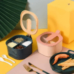 Combo Deal - 4 Section Spice Container Box & Multi-function Spit Bone 10 Plate Set Kitchen Storage Organizer (Random color) - Image 3