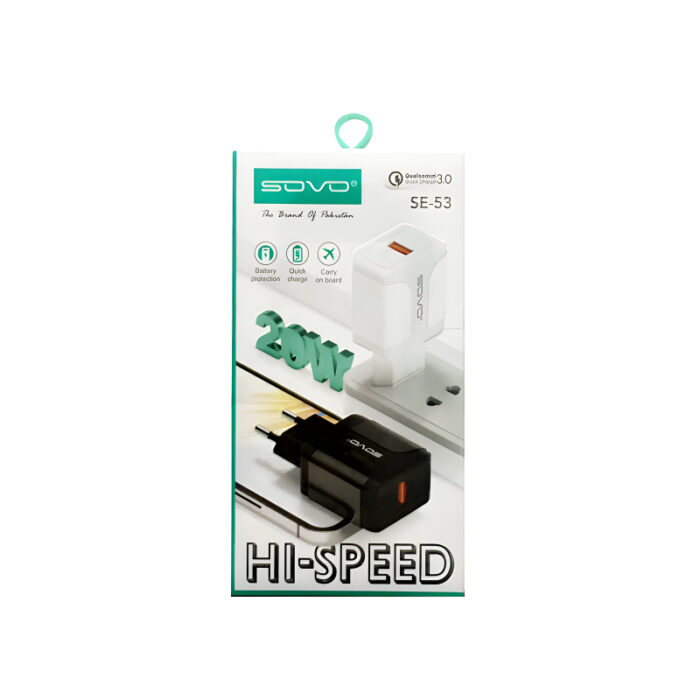 SOVO SE-53 Hi-Speed 20W Quick Charge High-Quality Adapter - Image 6