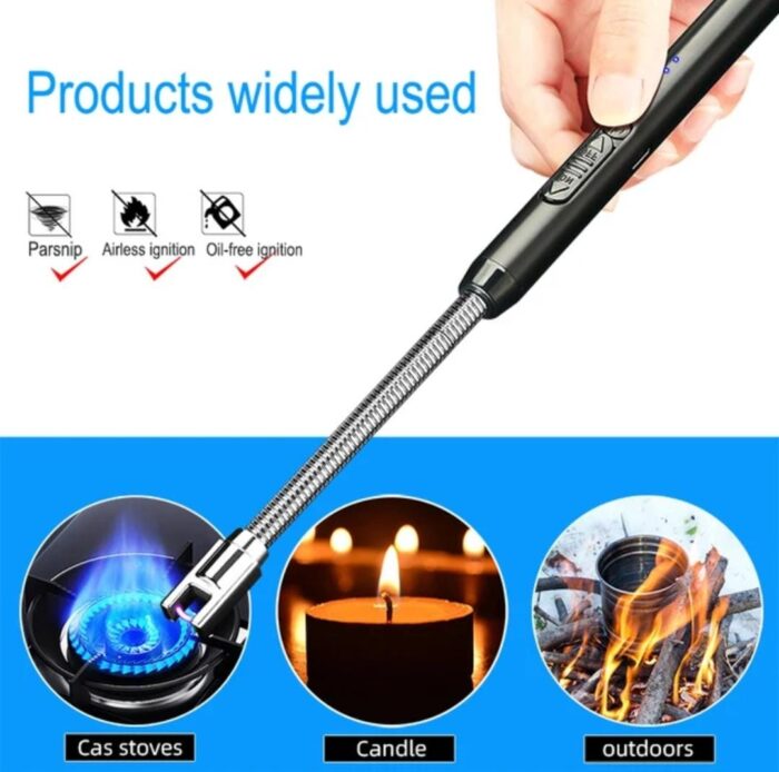 Arc Lighter With Usb Charging,flameless Windproof,led Battery Display,safety Switch,rotate 360 Degrees,for Aromatherapy (random Colors) - Image 1