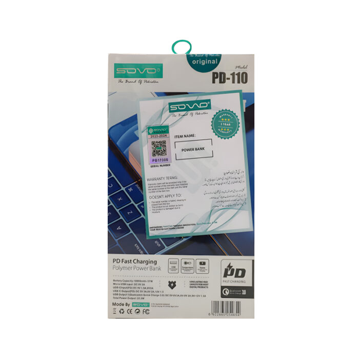 SOVO PD-110 MOUNTAIN 10000mAh Portable Charger Power Bank - Image 3