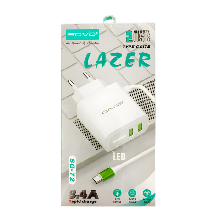 SOVO SG-72 Lazer 3.4-Amp Charger With Dual USB Output And LED Light - Image 6
