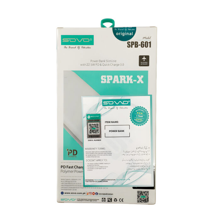 SOVO SPB-601 SPARK-X 10000mAh Portable Charger Power Bank - Image 8