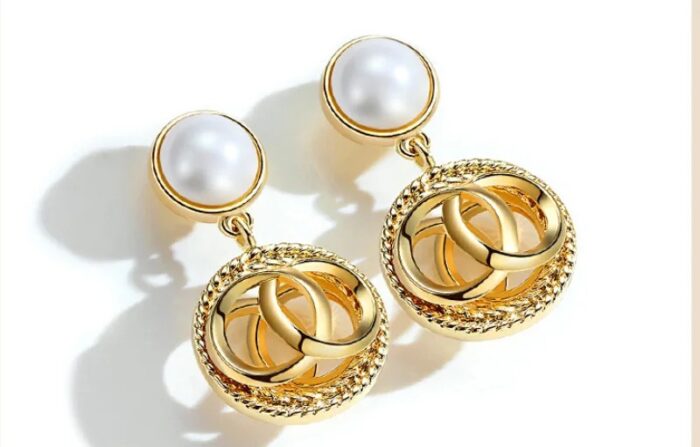 Pearl Stud With Circular Drop Earring  European Style Earrings for Women - Image 3