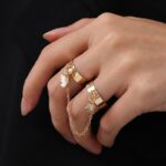 2 Finger Gold Butterfly rings | Trendy Butterfly pair rings set | Gold plated stainless steel | Adjustable size