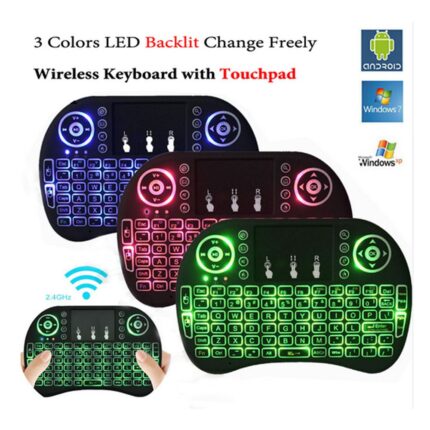 Mini TouchPad RF 500 Wireless With 3 Colour Backlit Keyboard Mouse (random color)