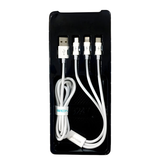 SOVO SC-301 High Quality 3.4A Fast Charge 3-In-1 USB Cable - Image 10