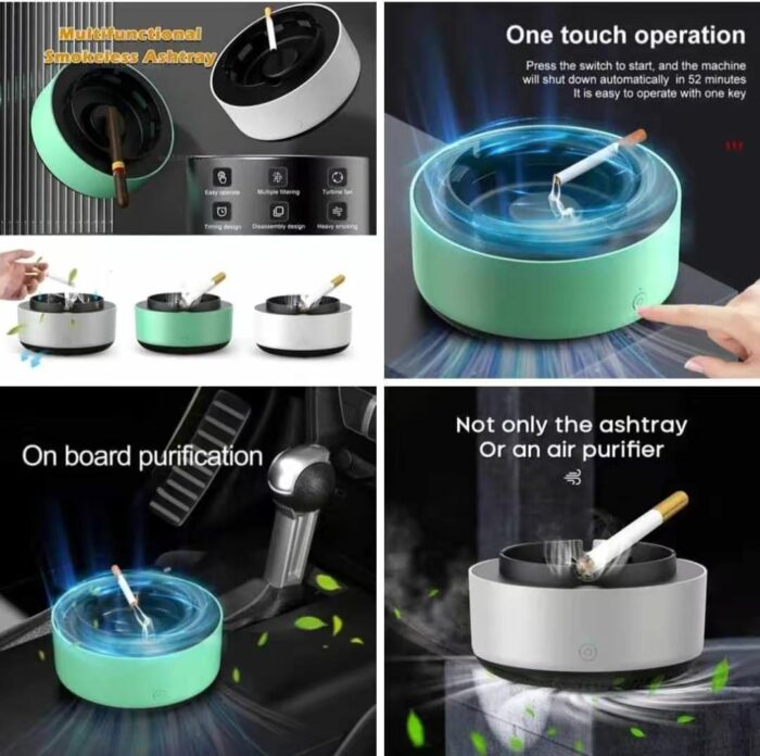 Ashtray With Air Purifier, Ashtray Smokeless | Multipurpose Ashtray With Air Purifier Function (random Colors) - Image 3