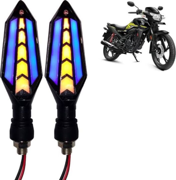 Bike Indicator Slide Arrow Running Style With Lava DRL Red - Yellow 2 Pcs Set - Image 2