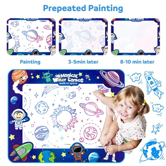 Magic Water Doodle Waterproof Canvas Mat | Washable Drawing Mat | Reusable canvas Perfect for kids - Image 5