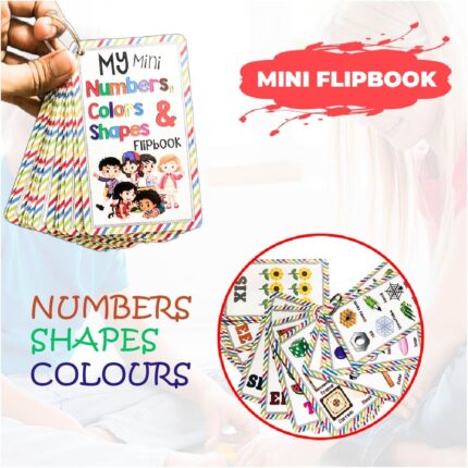 My Mini Numbers, Colors & Shapes Learning Flipbook 27pcs | Numbers, Shapes & Colours Early Learning Educational Chart for Kids | Perfect for Homeschooling, Kindergarten and Nursery Students