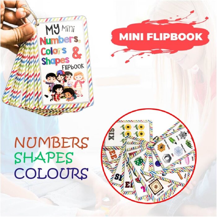 My Mini Numbers, Colors & Shapes Learning Flipbook 27pcs | Numbers, Shapes & Colours Early Learning Educational Chart for Kids | Perfect for Homeschooling, Kindergarten and Nursery Students - Image 1