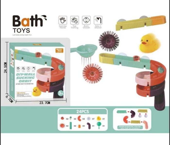 Bath Time Ball Track Water Play 24 pieces | Kids Bath Toys Wall Suction Cup Marble Race Run Track Bathroom Bathtub Baby Play Water Games Toy Kit for Boys Girls - Image 18