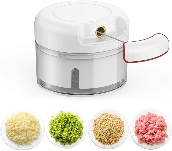 MINI FOOD CHOPPER  Powerful Meat Grinder Hand-power Food Chopper Mincer Mixer Blender Chop Meat Fruit Vegetable Nuts Shredder - Image 1