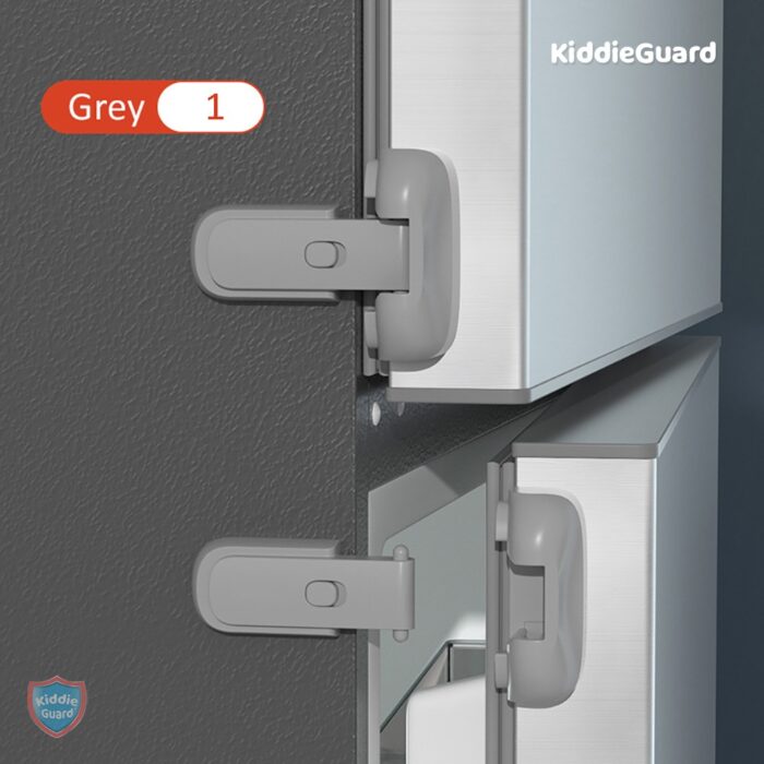 Child Safety Fridge Lock , Baby Safety Refrigerator Freezer Door Lock, No Tools Need or Drill (Grey) - 1 PC - Image 14