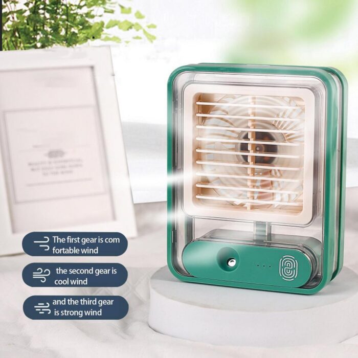 Rechargeable Mini Mist Humidifier Fan Portable Desktop Air Conditioner USB Mini Air Cooler Fan Water Cooling Fan with 3 Speed Spray Humidifier Purifier Indoor,Outdoor  (Random Color) - Image 4
