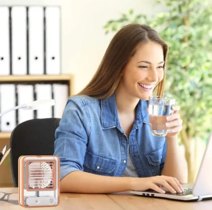 Rechargeable Mini Mist Humidifier Fan Portable Desktop Air Conditioner USB Mini Air Cooler Fan Water Cooling Fan with 3 Speed Spray Humidifier Purifier Indoor,Outdoor  (Random Color) - Image 8