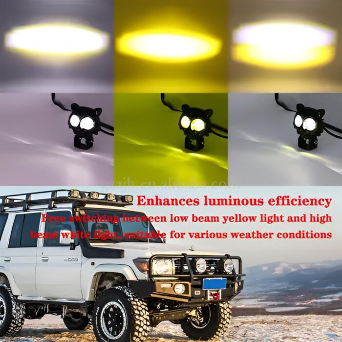 Pack of 1 Owl Fog Light for Bikes metal body  - 8 Working Modes LED Motorcycle Fog Headlights with Multicolor DRL, Universal Fitment, and Auxiliary Spotlights - Image 5