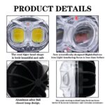 Pack of 1 Owl Fog Light for Bikes metal body  - 8 Working Modes LED Motorcycle Fog Headlights with Multicolor DRL, Universal Fitment, and Auxiliary Spotlights - Image 7