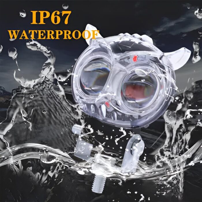 Pack of 1 Owl Fog Light for Bikes metal body  - 8 Working Modes LED Motorcycle Fog Headlights with Multicolor DRL, Universal Fitment, and Auxiliary Spotlights - Image 8