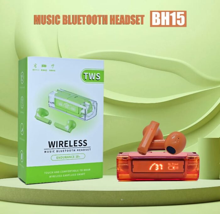 TWS BH15 music wireless Bluetooth ear buds | Transparent Wireless Bluetooth earphones, earbuds, headset for Men and women (Random color) - Image 1