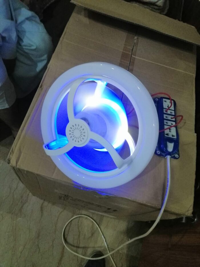 360° Rotating Socket Ceiling Fan with Light and Remote - Image 2
