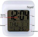 Creative Alarm Clock Sublimation LED Digital Clock 7 Color Changing Light Night Glowing Kids Desk Clock - Image 8