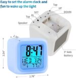 Creative Alarm Clock Sublimation LED Digital Clock 7 Color Changing Light Night Glowing Kids Desk Clock - Image 10